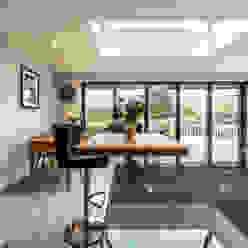 A room with a view John Gauld Photography Modern living room Breakfastr bar,bar stool,bi-fold doors