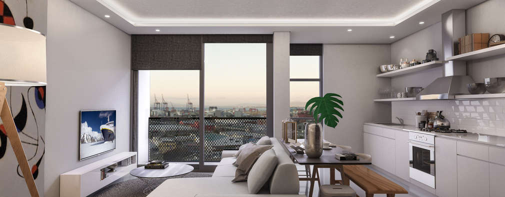 Modern living room by objek Modern living room by objek