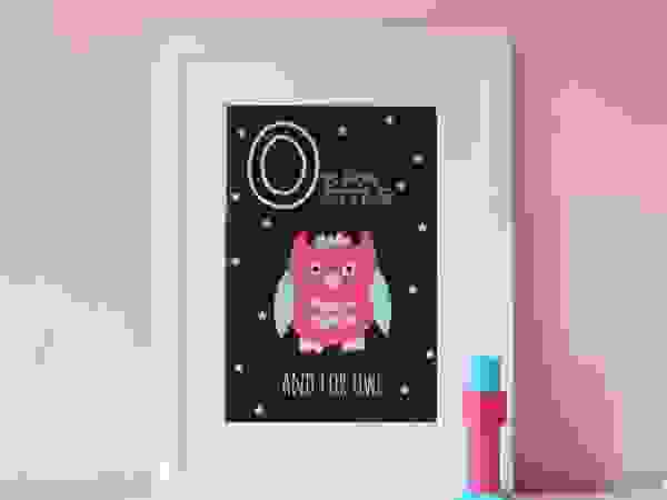 O is for Owl :: Personalised Print Hope & Rainbows Nursery/kid's roomAccessories & decoration
