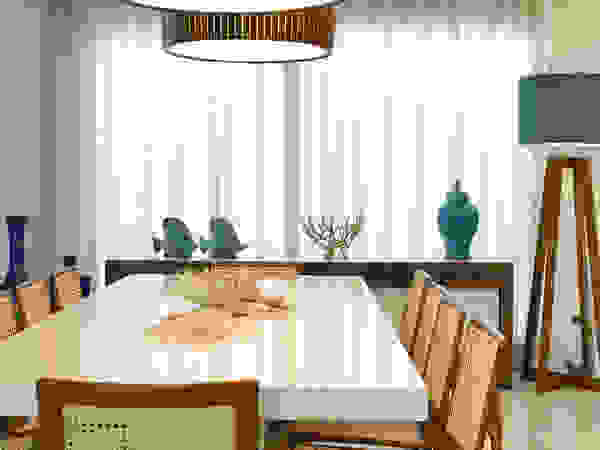 Pinheiro Martinez Arquitetura Modern dining room Wood White