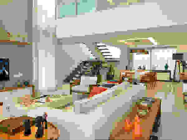 Pinheiro Martinez Arquitetura Modern living room White
