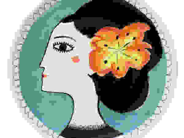 Orange flower Katy Leigh KücheBesteck, Geschirr und Gläser