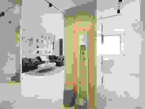 COI Pracownia Architektury Wnętrz Modern Corridor, Hallway and Staircase