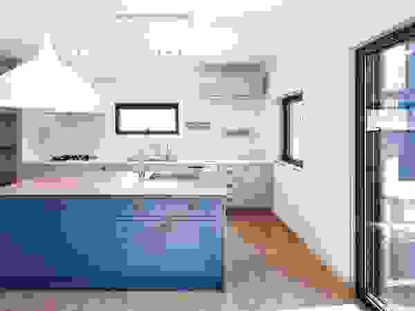 (주)유타건축사사무소 Modern Dining Room Wood Blue