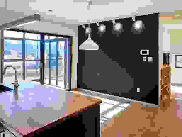 (주)유타건축사사무소 Modern Dining Room Wood Blue