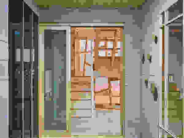 (주)유타건축사사무소 Asian style corridor, hallway & stairs Wood Beige