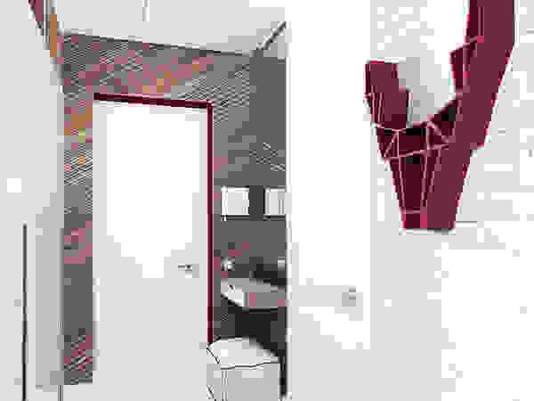 IK-architects Minimalist corridor, hallway & stairs