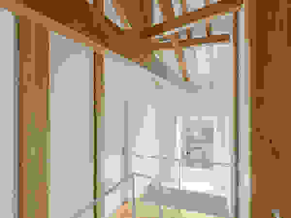 Corpo Atelier Country style corridor, hallway& stairs Wood