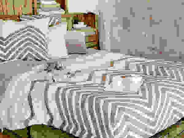 Linea letto collezione Chevron Stamperia Bertozzi Camera da lettoTessili Cotone Beige