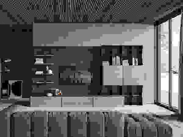 BandIt Design Moderne woonkamers IJzer / Staal Grijs