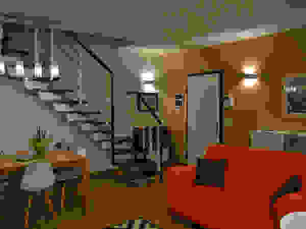 Officina design Modern corridor, hallway & stairs Brown