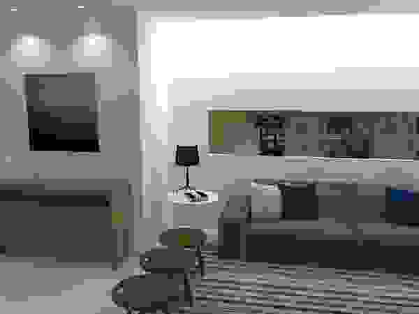 Carolina Mendonça Projetos de Arquitetura e Interiores LTDA Modern Living Room