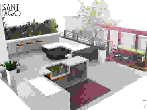 SANT1AGO arquitectura y diseño Minimalist balcony, veranda & terrace