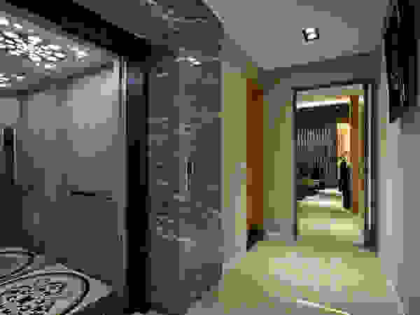 信美室內裝修 Modern Corridor, Hallway and Staircase Marble Grey