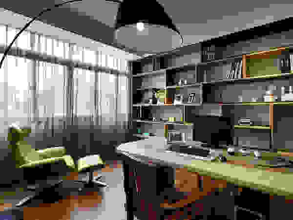 信美室內裝修 Modern Study Room and Home Office Wood effect