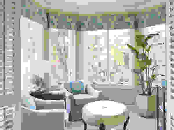 Caribbean Dream - Bedroom Sitting Area Lorna Gross Interior Design Tropical style bedroom Turquoise
