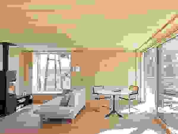 ARCHITEKTEN GECKELER Modern living room Wood White