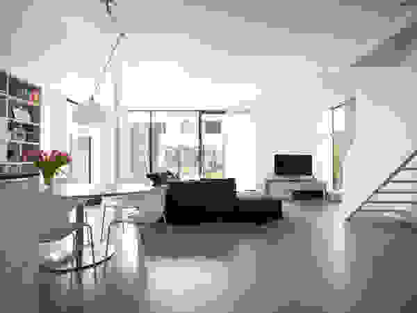 8A Architecten Modern living room Concrete Beige