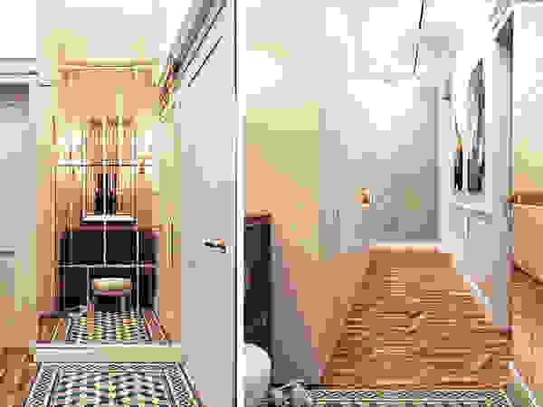 IK-architects Eclectic style corridor, hallway & stairs
