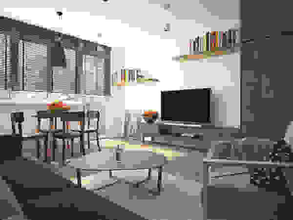 AIN projektowanie wnętrz Industrial style living room