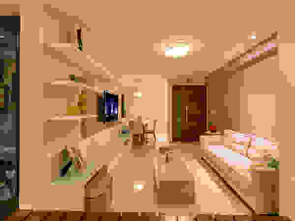 DM ARQUITETURA E ENGENHARIA Eclectische woonkamers MDF Grijs