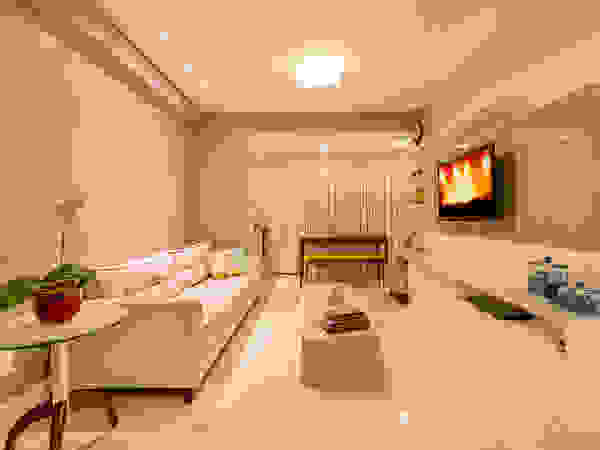 DM ARQUITETURA E ENGENHARIA Eclectische woonkamers MDF Grijs