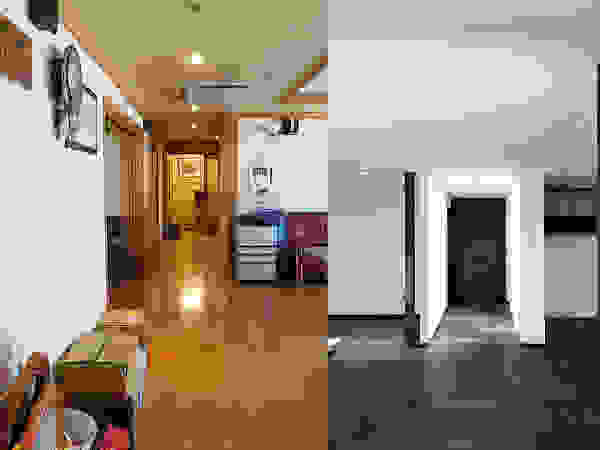 주식회사 착한공간연구소 Asian style corridor, hallway & stairs Wood White