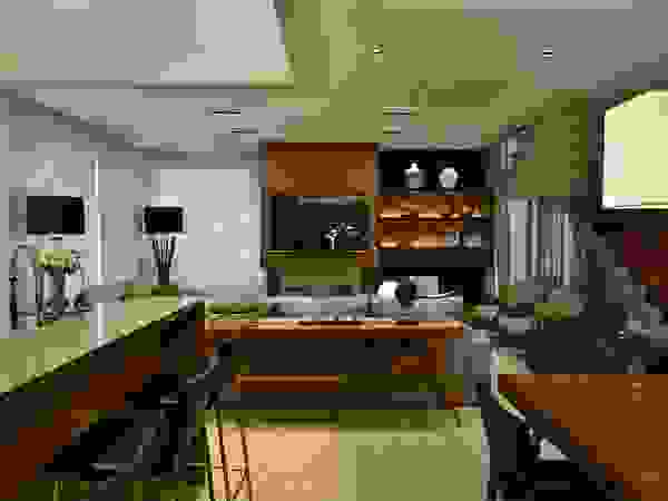 Stúdio Márcio Verza Modern Dining Room Wood Beige