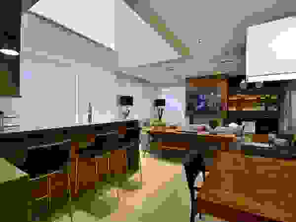 Stúdio Márcio Verza Modern Dining Room Wood Wood effect