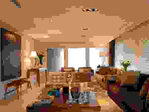 Apartamento no Bairro Bela Vista / Porto Alegre / RS Stúdio Márcio Verza Salas de estar ecléticas Bege