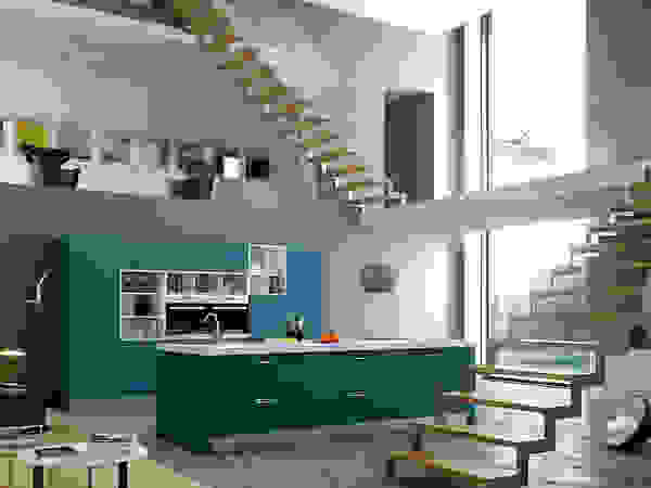 Isoko Proyecto Built-in kitchens Wood-Plastic Composite Blue