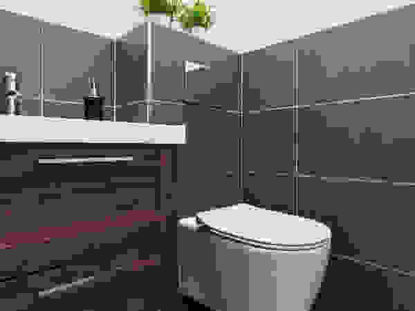 Anne Lapointe Chila Moderne badkamers Zandsteen Zwart