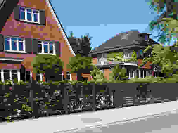 Nordzaun Halaman depan Besi/Baja Grey