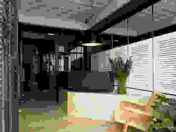 Boué Arquitectos Modern corridor, hallway & stairs
