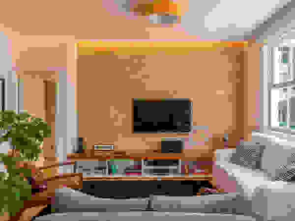 Raquel Junqueira Arquitetura Modern Living Room Bricks