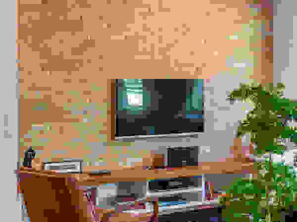 Raquel Junqueira Arquitetura Modern Living Room Bricks