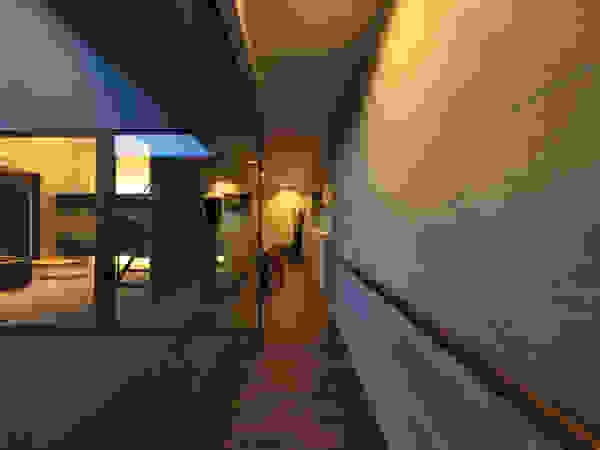 川添純一郎建築設計事務所 Modern Corridor, Hallway and Staircase