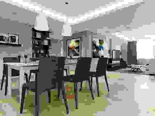 nội thất căn hộ hiện đại CEEB Sala da pranzo moderna
