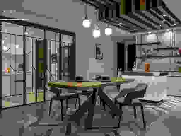 百玥空間設計 Modern Dining Room Solid Wood Wood effect