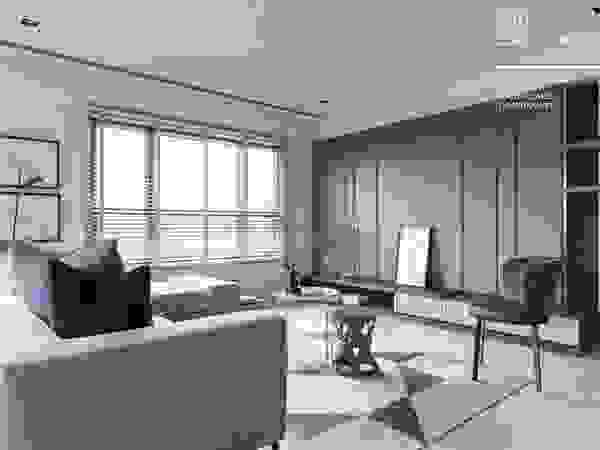 百玥空間設計 Living room Concrete Blue
