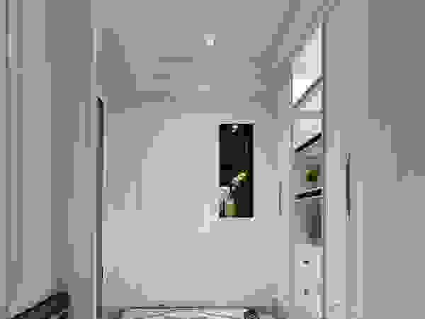 百玥空間設計 Classic style corridor, hallway and stairs Marble White