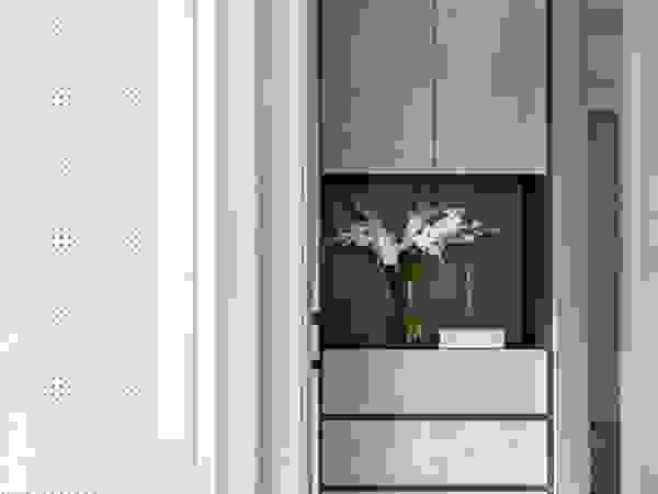 百玥空間設計 Eclectic style corridor, hallway & stairs Wood Grey