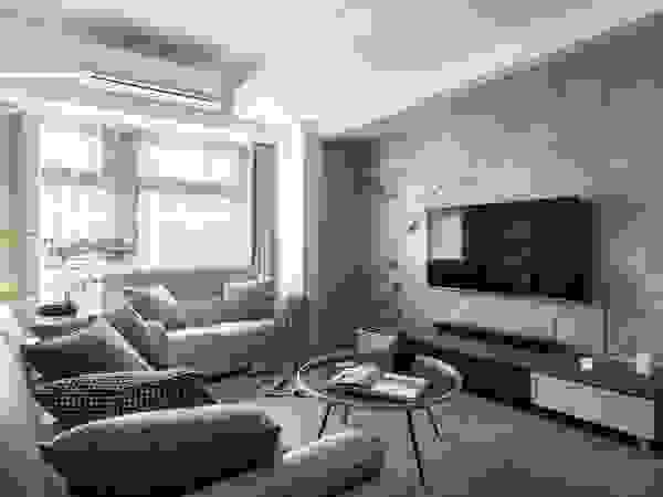 百玥空間設計 Living room Reinforced concrete Grey