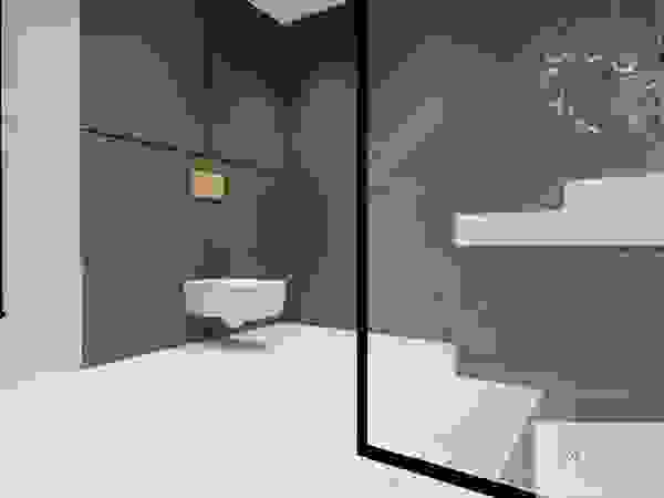 Machowska Studio Projektowe Moderne Badezimmer Marmor Weiß