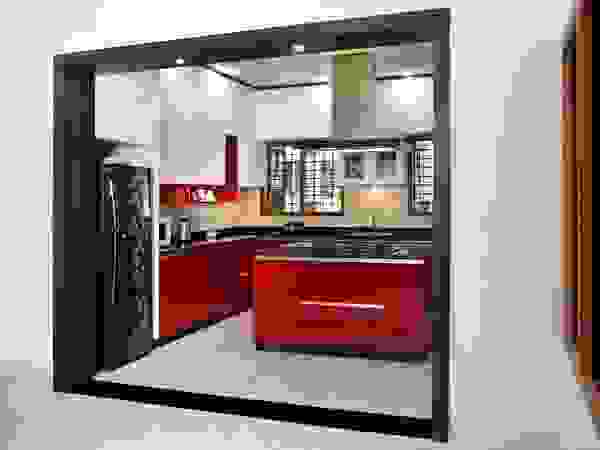 classicspaceinterior CozinhaArmários e estantes contraplacado Vermelho