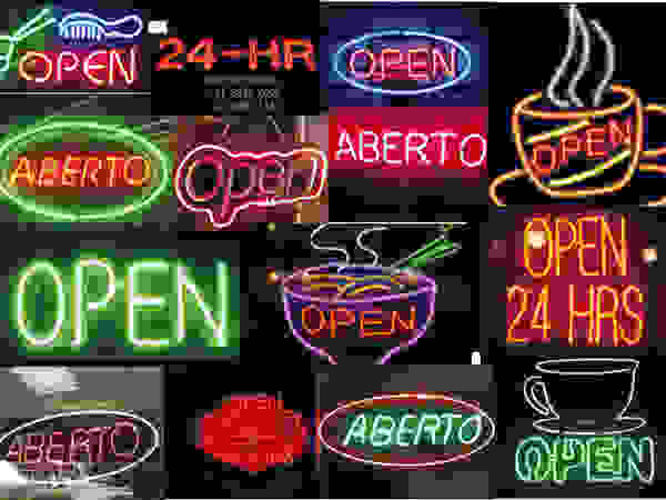 Mew.com Neon Shutters Glass Multicolored