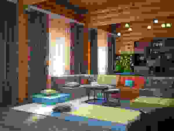 Anastasia Yakovleva design studio Modern Living Room Wood Brown