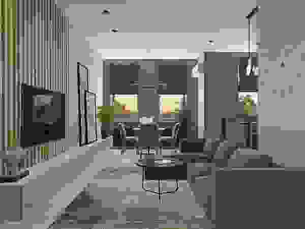 Anastasia Yakovleva design studio Living room Wood Grey