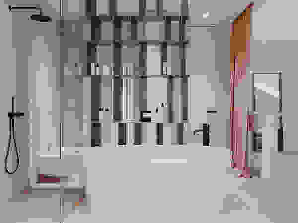 дизайн студия А Гординского Banheiros minimalistas Cerâmica Multi colorido