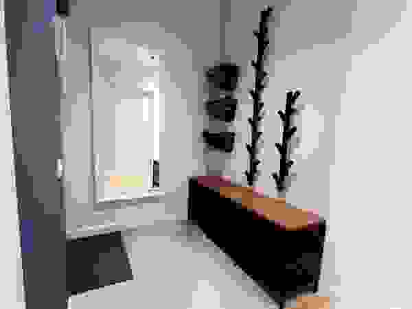 modern appartment with classic details ANDO Scandinavian style corridor, hallway& stairs